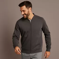 ARBEITSJACKE / FULL ZIPPER / SWEATJACKE HERREN | PRO Wear 366 von ID / Farbe: grau / 60% BAUMWOLLE 40% POLYESTER