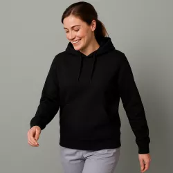 ARBEITS-HOODIE / ARBEITSPULLOVER UNISEX - DAMEN - HERREN | CORE 660 von ID / Farbe: schwarz / 70% BW 25% PES 5% VIS