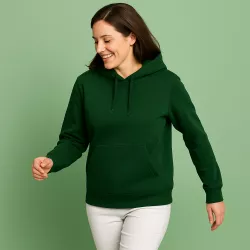 ARBEITS-HOODIE / ARBEITSPULLOVER UNISEX - DAMEN - HERREN | CORE 660 von ID / Farbe: flaschengrün / 70% BW 25% PES 5% VIS