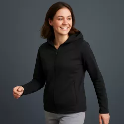 ARBEITSJACKE / FLEECEJACKE DAMEN | Cardigan Stretch Komfort 841 von ID / Farbe: schwarz / 90% POLYESTER 10% ELASTHAN