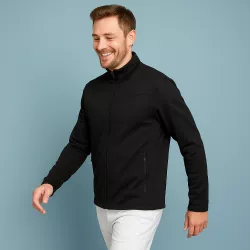 ARBEITSJACKE / FLEECEJACKE HERREN | Cardigan Stretch Komfort 840 von ID / Farbe: koks / 90% POLYESTER 10% ELASTHAN