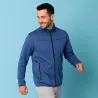 ARBEITSJACKE / FLEECEJACKE HERREN | Cardigan Stretch Komfort 840 von ID / Farbe: stormy blue / 90% POLYESTER 10% ELASTHAN