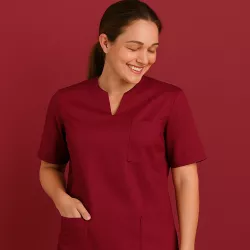 DAMEN - KASACK 1249 von LEIBER / Farbe: beere / 65 % Polyester 35 % Baumwolle