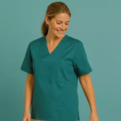 DAMEN - KASACK 2732 von LEIBER / Farbe: petrol / 50% Baumwolle 50% Polyester