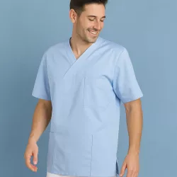 HERREN - KASACK 2451 von LEIBER / Farbe: hellblau / 65 % Polyester 35 % Baumwolle