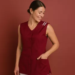 KASACK OHNE ARM 1246 von LEIBER / Farbe: bordeaux / 65 % Polyester 35 % Baumwolle