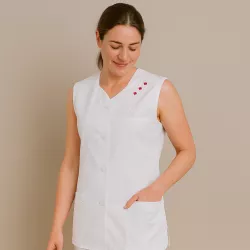 KASACK OHNE ARM 472 von LEIBER / Farbe: weiß / 65 % Polyester 35 % Baumwolle