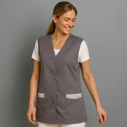 KASACK OHNE ARM 515 von LEIBER / Farbe: grau / 65 % Polyester 35 % Baumwolle