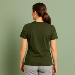 ARBEITS-T-SHIRT DAMEN | T-TIME 511 von ID / Farbe: oliv / 100% BAUMWOLLE