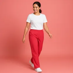 DAMEN ARBEITSHOSE MEDIZIN | 330 von MEIN-KASACK.de / Farbe: coral / 50% Baumwolle, 50% Polyester, 175 g