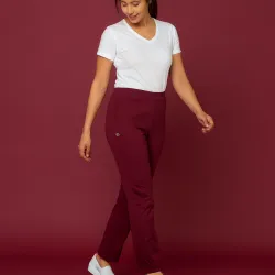 DAMEN ARBEITSHOSE MEDIZIN | ESSENTIAL HM 14 von KARLOWSKY / Farbe: aubergine / 65% Polyester 35% Baumwolle 150g