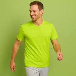 RESTPOSTEN: ARBEITS-T-SHIRT HERREN | YES Active 2030 von ID / Farbe: lime / 100% POLYESTER