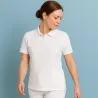 RESTPOSTEN: ARBEITS-POLO-SHIRT DAMEN| 587 von ID / Farbe: weiß / 95% BAUMWOLLE 5% ELASTHAN