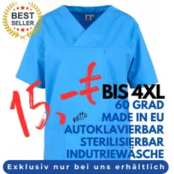 DAMEN - KASACK 2651 von MEIN-KASACK.de / Farbe: azur / 65%PES - 35%BW - 170g/m²