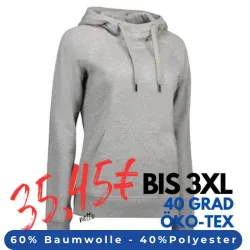 ARBEITS-HOODIE / ARBEITSPULLOVER DAMEN | CORE 637 von ID / Farbe: grau / 60% BAUMWOLLE 40% POLYESTER