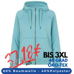 ARBEITS-HOODIE / ARBEITSPULLOVER DAMEN | CORE 639 von ID / Farbe: altaqua / 60% BAUMWOLLE 40% POLYESTER