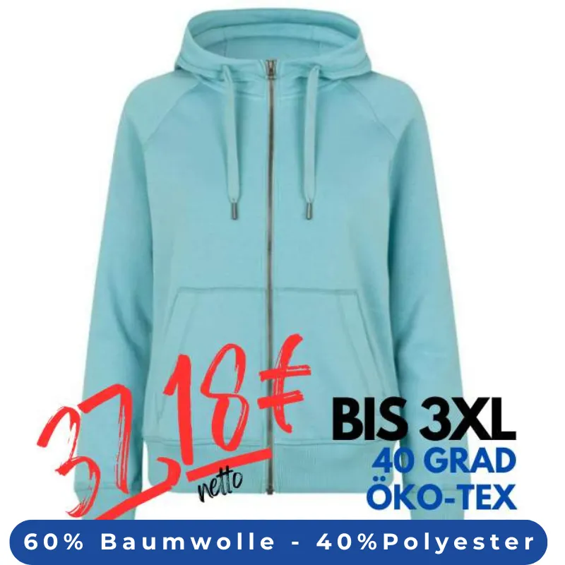 ARBEITS-HOODIE / ARBEITSPULLOVER DAMEN | CORE 639 von ID / Farbe: altaqua / 60% BAUMWOLLE 40% POLYESTER | MEIN-KASACK.de - KASACK - KASACKS