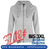 ARBEITS-HOODIE / ARBEITSPULLOVER DAMEN | CORE 639 von ID / Farbe: grau meliert / 60% BAUMWOLLE 40% POLYESTER