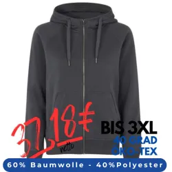ARBEITS-HOODIE / ARBEITSPULLOVER DAMEN | CORE 639 von ID / Farbe: koks / 60% BAUMWOLLE 40% POLYESTER