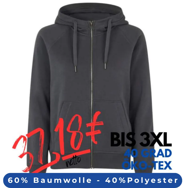 ARBEITS-HOODIE / ARBEITSPULLOVER DAMEN | CORE 639 von ID / Farbe: koks / 60% BAUMWOLLE 40% POLYESTER | MEIN-KASACK.de - KASACK - KASACKS