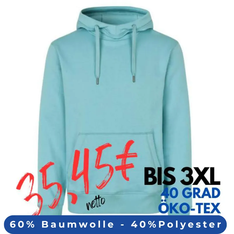 ARBEITS-HOODIE / ARBEITSPULLOVER HERREN | CORE 636 von ID / Farbe: altaqua / 60% BAUMWOLLE 40% POLYESTER | MEIN-KASACK.de - KASACK - KASACKS