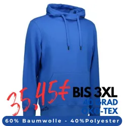 ARBEITS-HOODIE / ARBEITSPULLOVER HERREN | CORE 636 von ID / Farbe: azur / 60% BAUMWOLLE 40% POLYESTER