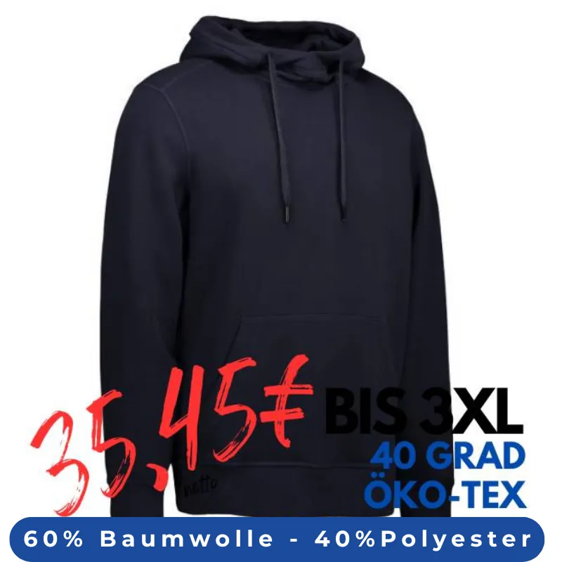 ARBEITS-HOODIE / ARBEITSPULLOVER HERREN | CORE 636 von ID / Farbe: navy / 60% BAUMWOLLE 40% POLYESTER | MEIN-KASACK.de - KASACK - KASACKS