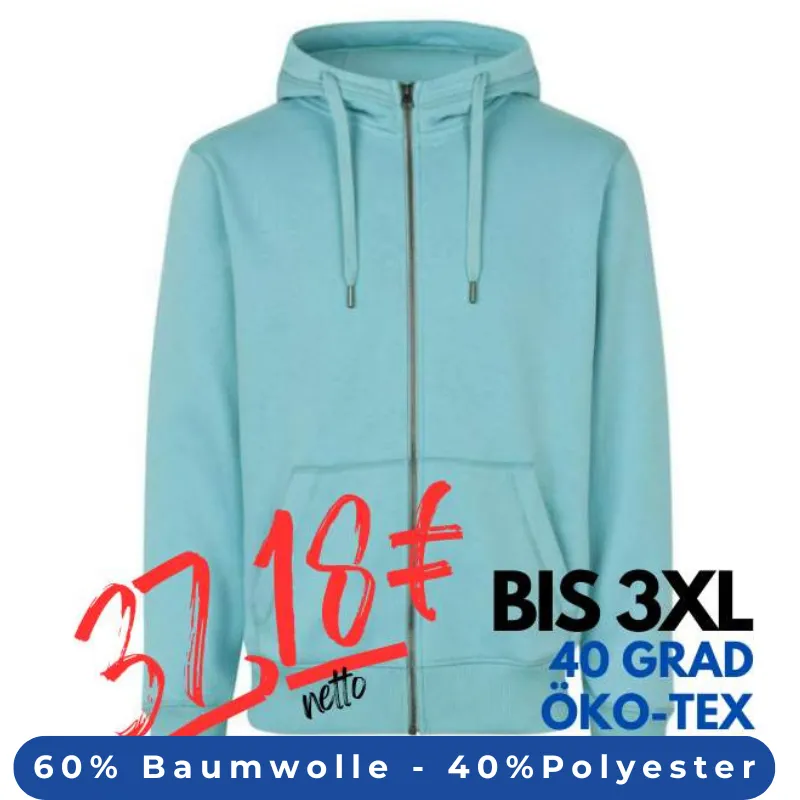 ARBEITS-HOODIE / ARBEITSPULLOVER HERREN | CORE 638 von ID / Farbe: altaqua / 60% BAUMWOLLE 40% POLYESTER | MEIN-KASACK.de - KASACK - KASACKS