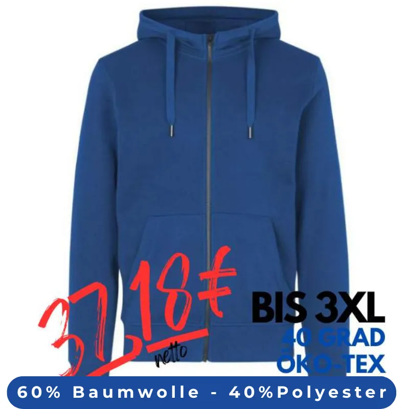 ARBEITS-HOODIE / ARBEITSPULLOVER HERREN | CORE 638 von ID / Farbe: azur / 60% BAUMWOLLE 40% POLYESTER | MEIN-KASACK.de - KASACK - KASACKS