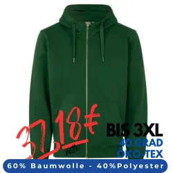 ARBEITS-HOODIE / ARBEITSPULLOVER HERREN | CORE 638 von ID / Farbe: flaschengrün / 60% BAUMWOLLE 40% POLYESTER