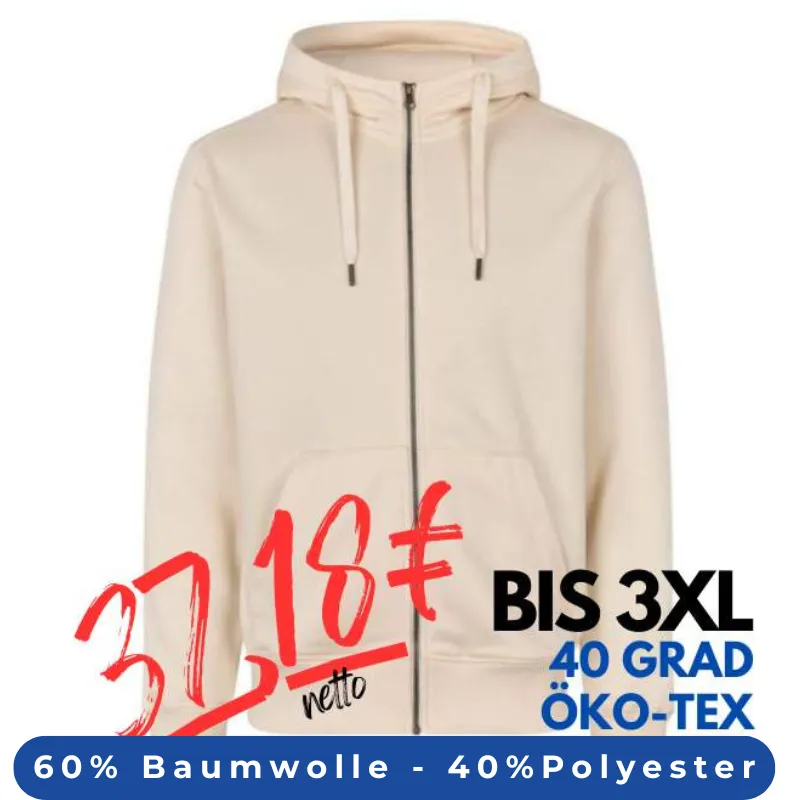 ARBEITS-HOODIE / ARBEITSPULLOVER HERREN | CORE 638 von ID / Farbe: off-white / 60% BAUMWOLLE 40% POLYESTER | MEIN-KASACK.de - KASACK - KASACKS