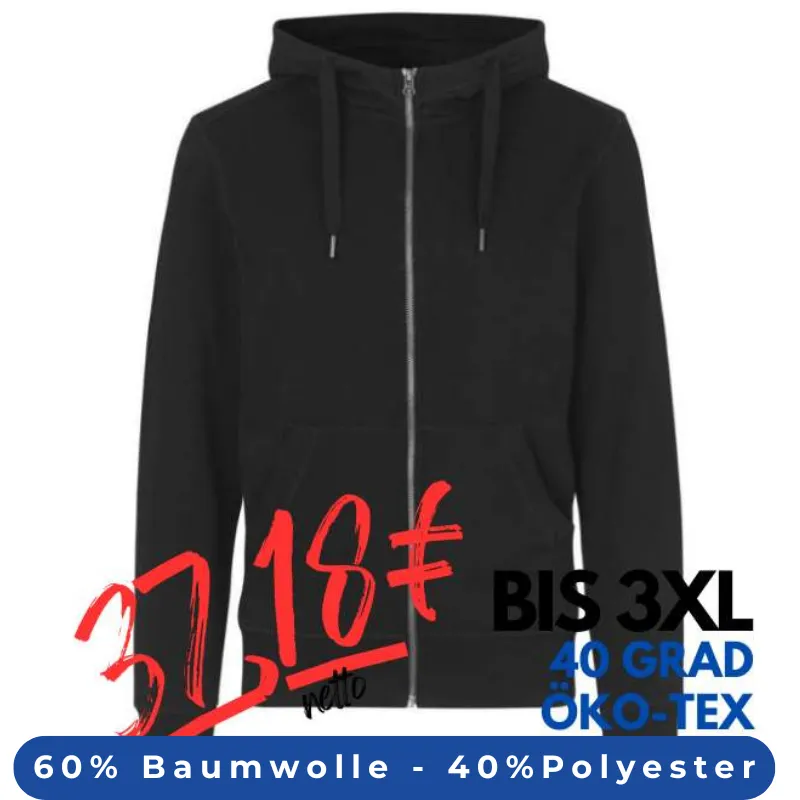 ARBEITS-HOODIE / ARBEITSPULLOVER HERREN | CORE 638 von ID / Farbe: schwarz / 60% BAUMWOLLE 40% POLYESTER | MEIN-KASACK.de - KASACK - KASACKS