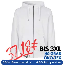 ARBEITS-HOODIE / ARBEITSPULLOVER HERREN | CORE 638 von ID / Farbe: weiß / 60% BAUMWOLLE 40% POLYESTER