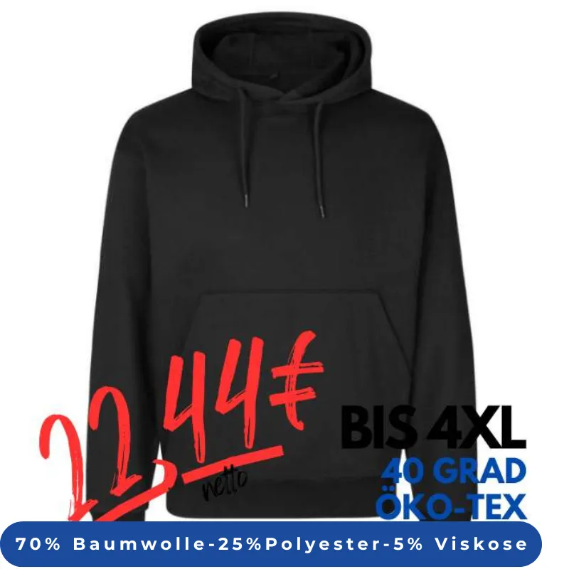 ARBEITS-HOODIE / ARBEITSPULLOVER UNISEX - DAMEN - HERREN | CORE 660 von ID / Farbe: schwarz | MEIN-KASACK.de - KASACK - KASACKS
