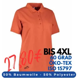 ARBEITS-POLO-SHIRT DAMEN | PRO Wear 321 von ID / Farbe: coral / 50% BAUMWOLLE 50% POLYESTER