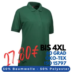 ARBEITS-POLO-SHIRT DAMEN | PRO Wear 321 von ID / Farbe: flaschengrün / 50% BAUMWOLLE 50% POLYESTER