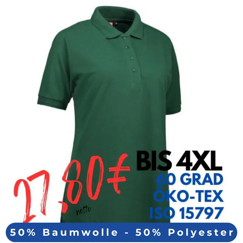 ARBEITS-POLO-SHIRT DAMEN | PRO Wear 321 von ID / Farbe: flaschengrün / 50% BAUMWOLLE 50% POLYESTER | MEIN-KASACK.de - KASACK - KASACKS