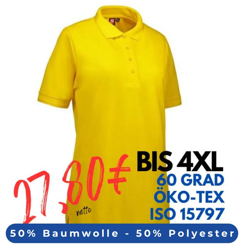 ARBEITS-POLO-SHIRT DAMEN | PRO Wear 321 von ID / Farbe: gelb / 50% BAUMWOLLE 50% POLYESTER | MEIN-KASACK.de - KASACK - KASACKS