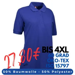 ARBEITS-POLO-SHIRT DAMEN | PRO Wear 321 von ID / Farbe: königsblau / 50% BAUMWOLLE 50% POLYESTER
