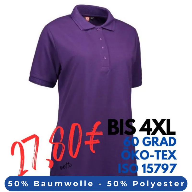 ARBEITS-POLO-SHIRT DAMEN | PRO Wear 321 von ID / Farbe: lila / 50% BAUMWOLLE 50% POLYESTER | MEIN-KASACK.de - KASACK - KASACKS