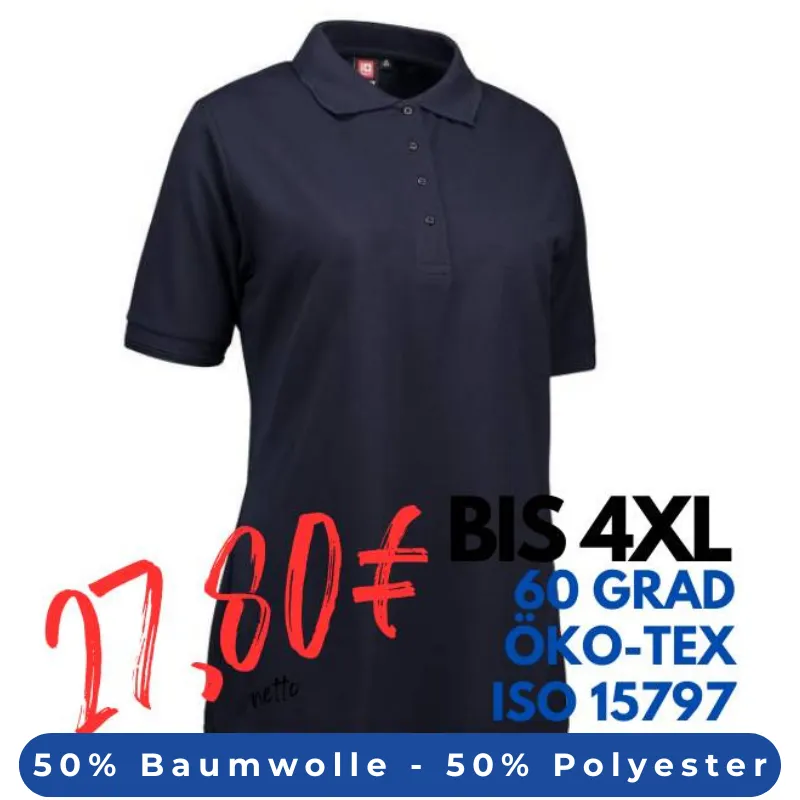 ARBEITS-POLO-SHIRT DAMEN | PRO Wear 321 von ID / Farbe: navy / 50% BAUMWOLLE 50% POLYESTER | MEIN-KASACK.de - KASACK - KASACKS
