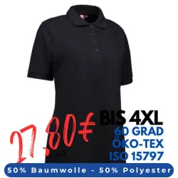 ARBEITS-POLO-SHIRT DAMEN | PRO Wear 321 von ID / Farbe: schwarz / 50% BAUMWOLLE 50% POLYESTER