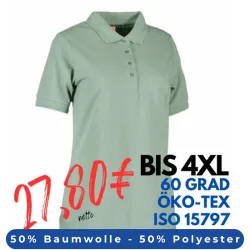 ARBEITS-POLO-SHIRT DAMEN | PRO Wear 321 von ID / Farbe: stovet gron / 50% BAUMWOLLE 50% POLYESTER