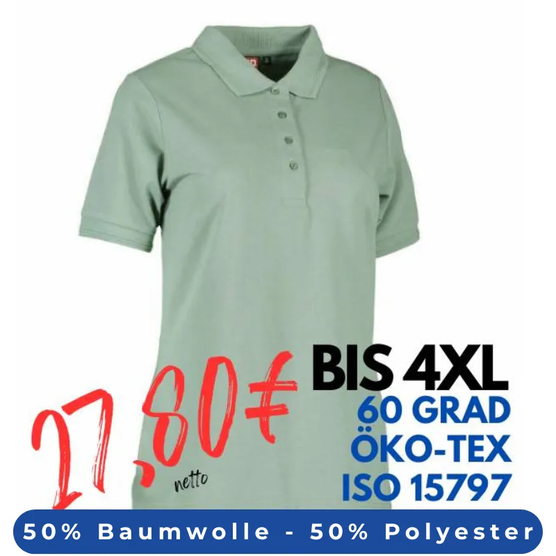ARBEITS-POLO-SHIRT DAMEN | PRO Wear 321 von ID / Farbe: stovet gron / 50% BAUMWOLLE 50% POLYESTER | MEIN-KASACK.de - KASACK - KASACKS