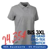 ARBEITS-POLO-SHIRT DAMEN | STRETCH 527 von ID / Farbe: grau / 95% BAUMWOLLE 5% ELASTHAN