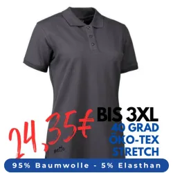 ARBEITS-POLO-SHIRT DAMEN | STRETCH 527 von ID / Farbe: koks / 95% BAUMWOLLE 5% ELASTHAN