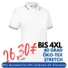 ARBEITS-POLO-SHIRT DAMEN | Stretch Kontrast 523 von ID / Farbe: weiß / 85% BAUMWOLLE 10% VISKOSE 5% ELASTHAN