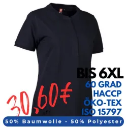 ARBEITS-POLO-SHIRT DAMEN |PRO Wear CARE 375 von ID / Farbe: navy / 50% BAUMWOLLE 50% POLYESTER