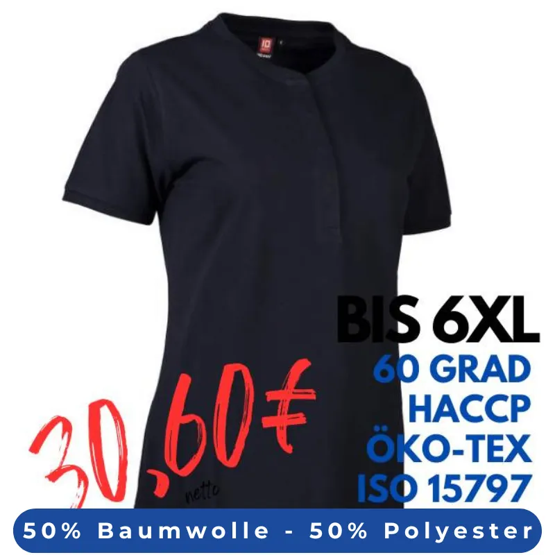 ARBEITS-POLO-SHIRT DAMEN |PRO Wear CARE 375 von ID / Farbe: navy / 50% BAUMWOLLE 50% POLYESTER | MEIN-KASACK.de - KASACK - KASACKS