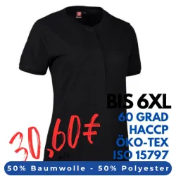 ARBEITS-POLO-SHIRT DAMEN |PRO Wear CARE 375 von ID / Farbe: schwarz / 50% BAUMWOLLE 50% POLYESTER